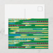 Paintbrush Japanisch Woodcut Textil Postkarte (Vorne/Hinten)