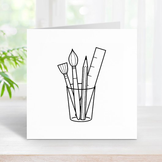 Paintbrush Pencil Ruler Kunstgewerbe Gummistempel