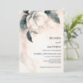 Painted 3D Faux Relief Flower Einladung (Stehend Vorderseite)