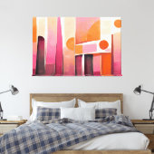 Painted abstract art pinks leinwanddruck (Insitu (Schlafzimmer))