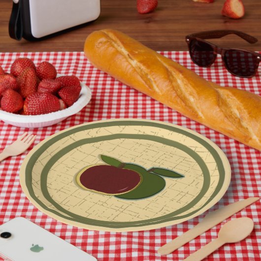 Painted Äpfel Rot Grün Pappteller (Picknick)