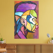 Painted Art African Man Canvas Print Leinwanddruck (Insitu (Wohnzimmer))