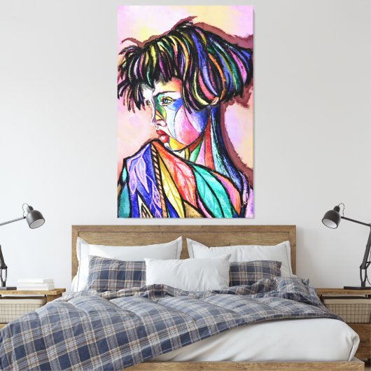 Painted Art Lady Canvas Print Leinwanddruck (Insitu (Schlafzimmer))