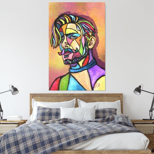 Painted Art Man Canvas Print Leinwanddruck (Insitu (Schlafzimmer))