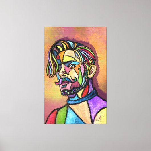 Painted Art Man Canvas Print Leinwanddruck (Vorderseite)