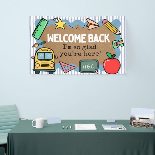 Painted Banner Look Back to School Welcome Sighs (Messeveranstaltung)