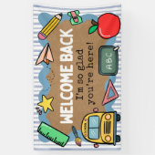 Painted Banner Look Back to School Welcome Sighs (Vertikal)