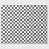Painted Black and White Check Checkerboard Pattern Geschenkpapier (Flach)