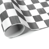 Painted Black and White Check Checkerboard Pattern Geschenkpapier (Rolleneckpunkt)
