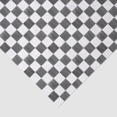 Painted Black and White Check Checkerboard Pattern Seidenpapier (Ausschnitt)