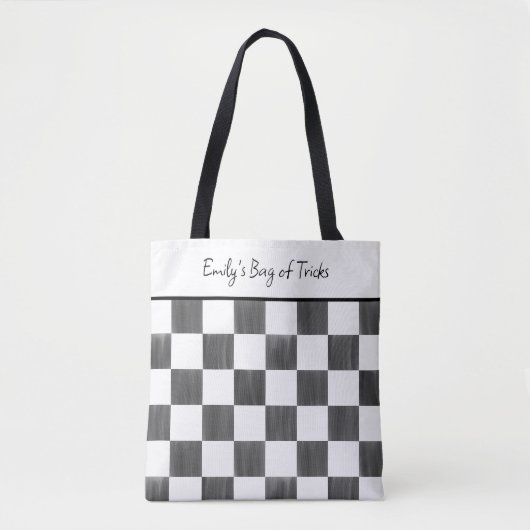 Painted Black Checkerboard Pattern Personalized Tasche (Vorderseite)