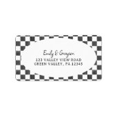 Painted Black Checkerboard Pattern Return Address Adressaufkleber (Vorne)