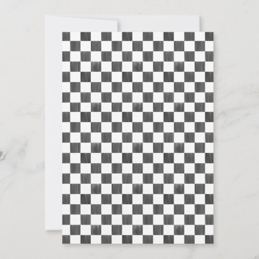 Painted Black Checkerboard Pattern Wedding Einladung (Rückseite)