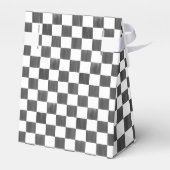 Painted Black Checkerboard Pattern Wedding Geschenkschachtel (Rückseite)