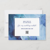 Painted Blue Wedding RSVP Response Card Karte (Vorderseite)