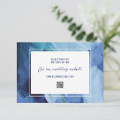 Painted Blue Wedding RSVP Response Card Karte (Stehend Vorderseite)