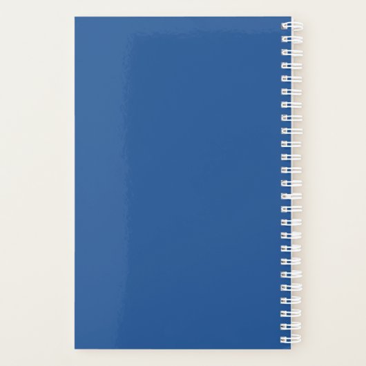 Painted Blue & Yellow Custom Monogram Name Planer (Rückseite)