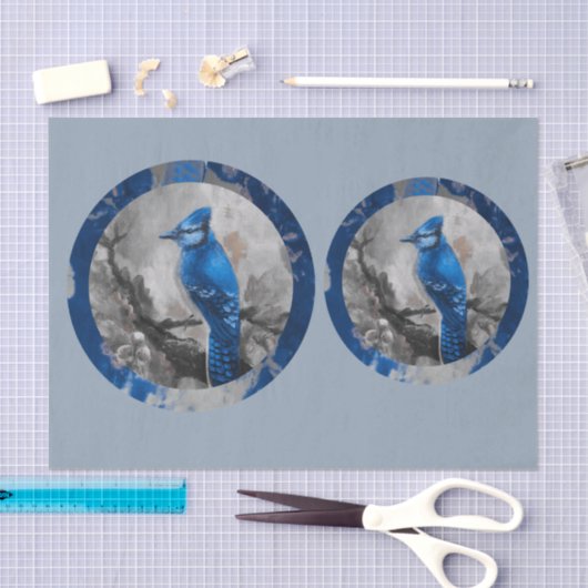 Painted bluejay DBL Seidenpapier (Handwerk)