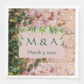 Painted Bricks Green Ivy Hochzeitsessen Napkins Serviette (Vorderseite)