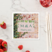 Painted Bricks Green Ivy Wedding Cocktail Napkins Serviette (Beispiel)