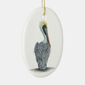 Painted Brown Pelican Keramik Ornament (Rechts)