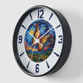 Painted Butterfly Starry Night Sky Elegant Womans Uhr (Winkel)