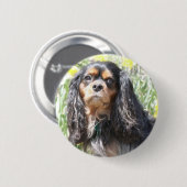 Painted Cavalier King Charles Spaniel Button (Vorne & Hinten)