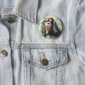 Painted Cavalier King Charles Spaniel Button (Beispiel)