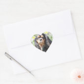 Painted Cavalier King Charles Spaniel Herz-Aufkleber (Umschlag)