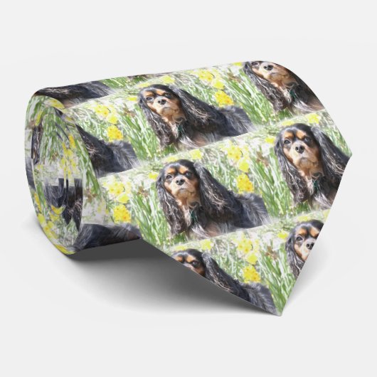 Painted Cavalier King Charles Spaniel Krawatte (Gerollt)