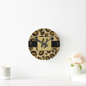 Painted Cheetah Leopard Print Spots Gold Beige Tan Runde Wanduhr (Zuhause)