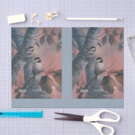 Painted Chickadees DBL Seidenpapier