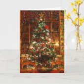 Painted cosy scene Christmas card Karte (Gelbe Blume)