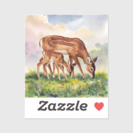 Painted Deer Mom and Baby Aufkleber
