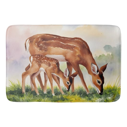Painted Deer Mom and Baby Badematte (Vorderseite)