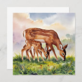 Painted Deer Mom and Baby Einladung (Vorne/Hinten)