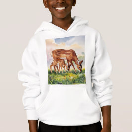 Painted Deer Mom and Baby Hoodie