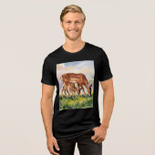 Painted Deer Mom and Baby Tri-Blend Shirt (Vorderseite voll)