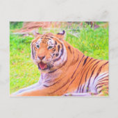 Painted Digital Siberian Tiger Postkarte (Vorderseite)