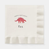 Painted Dino Birthday Party Serviette (Vorderseite)