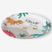 Painted Dinos Birthday Party Pappteller (Schrägansicht)