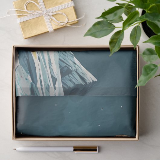 Painted Dinosaur Under Moonlight Pop Surreal Seidenpapier (Geschenk)