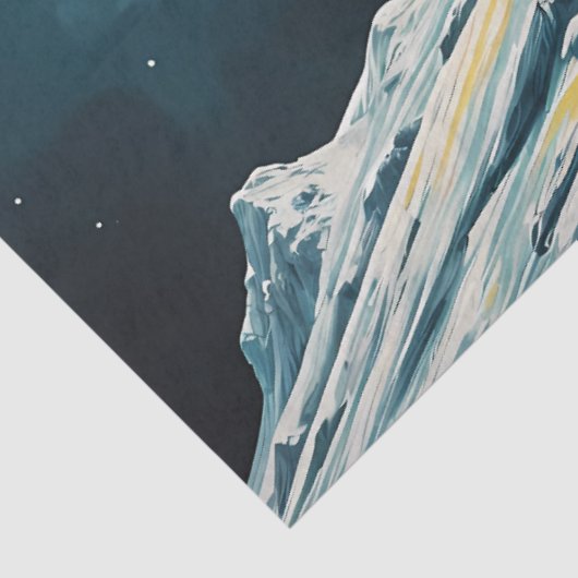 Painted Dinosaur Under Moonlight Pop Surreal Seidenpapier (Ausschnitt)