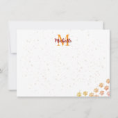 Painted Dog Paw Prints Watercolor Monogram Mitteilungskarte (Vorderseite)
