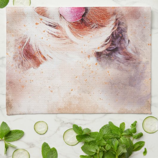 Painted Dog Print Geschirrtuch (Gefaltet)