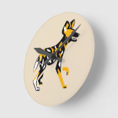 Painted Dog - Round Clock Runde Wanduhr (Winkel)
