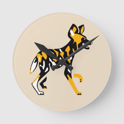 Painted Dog - Round Clock Runde Wanduhr (Vorderseite)
