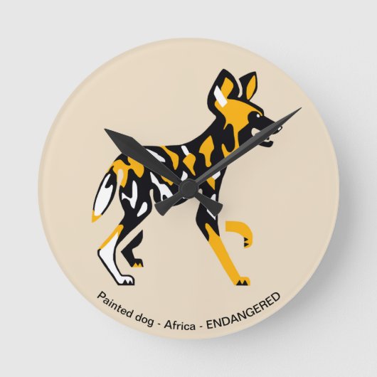 Painted Dog Runde Wanduhr (Vorderseite)