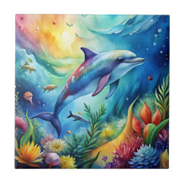 Painted Dolphin Fliese