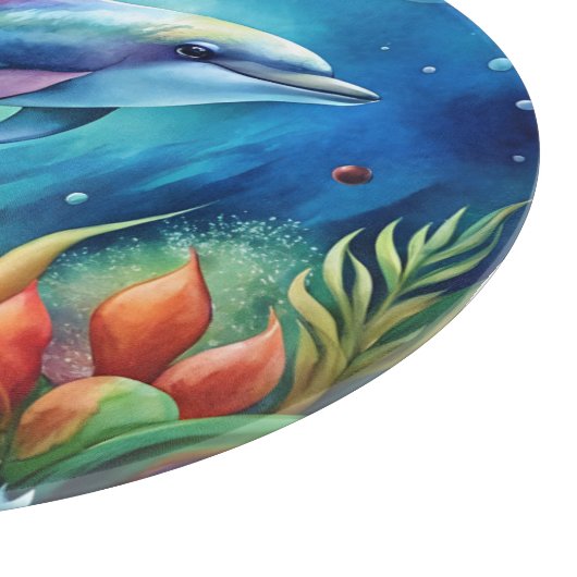 Painted Dolphin Schneidebrett (Ecke)